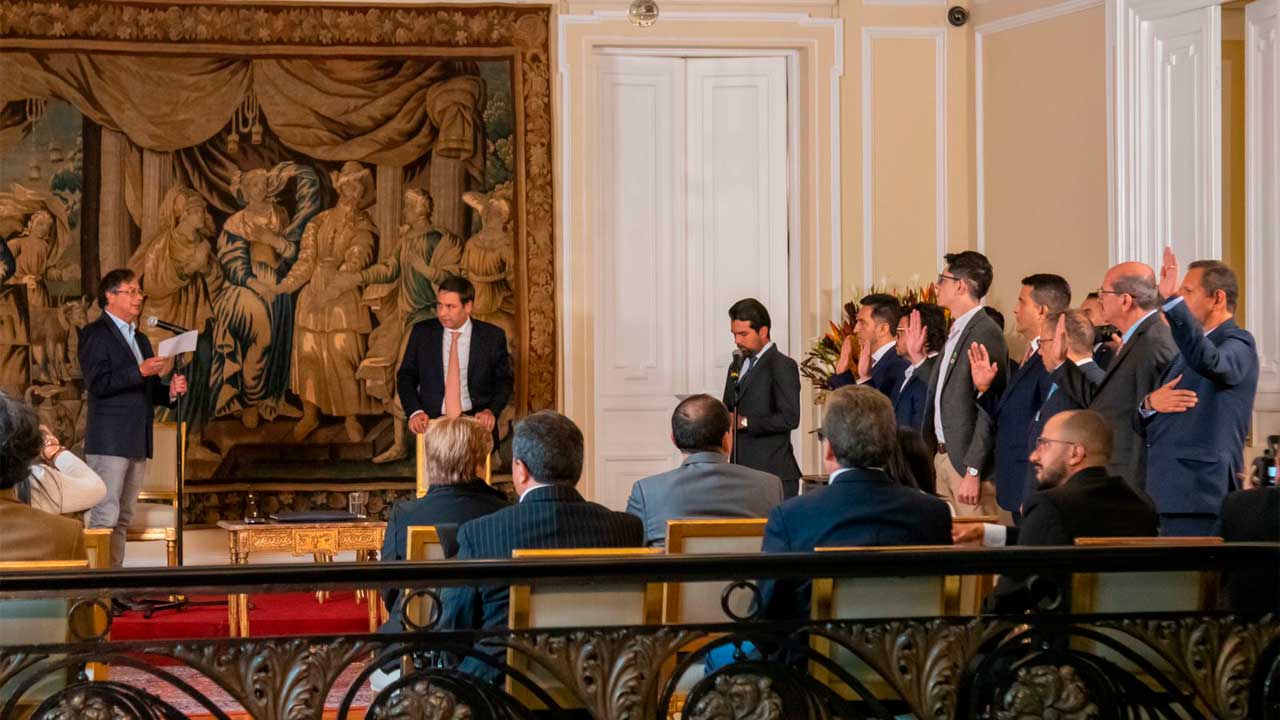 Presidente Gustavo Petro durante la posesión de funcionarios del Gobierno Nacional