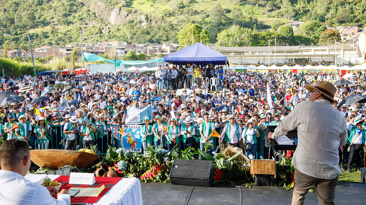 Presidente Gustavo Petro durante el evento Territorios Reforma Agraria, en San Pablo, Nariño,